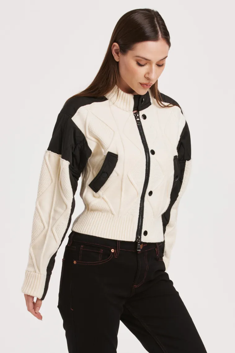 AL Cable Knit Quilted Jacket