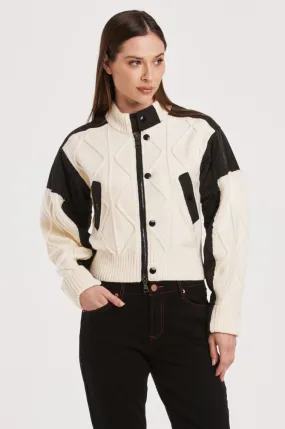 AL Cable Knit Quilted Jacket