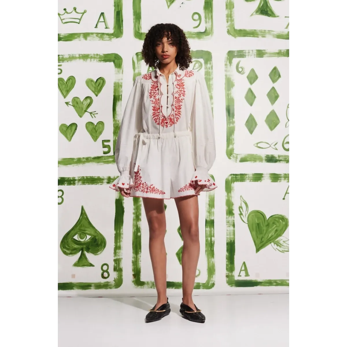 Alemais Hearts Embroidered Shirt and Short Size AU 16