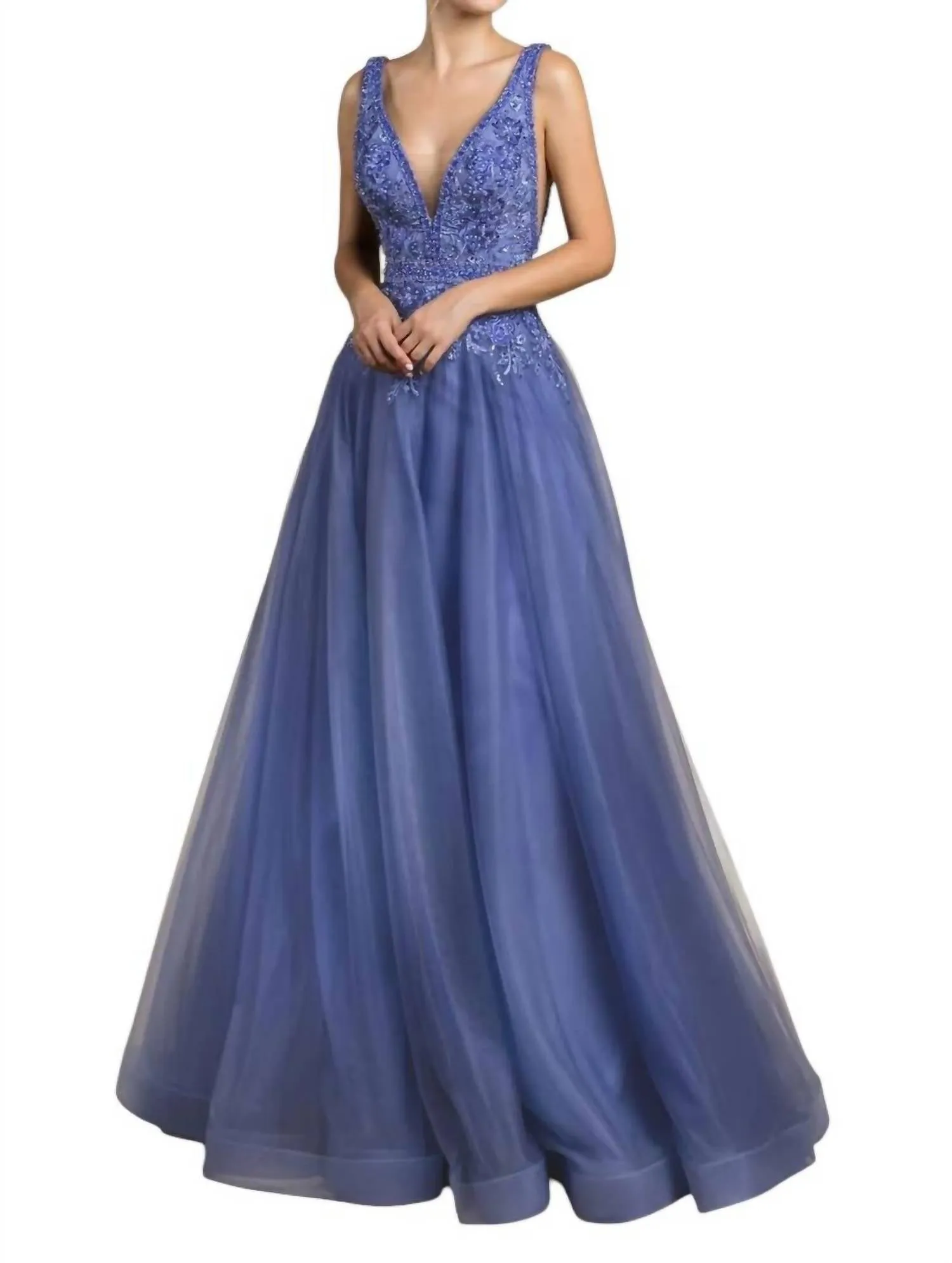 Andrea & Leo Couture - Peony Embroidered A-Line Prom Dress