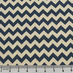 Blue Chevron Cotton Canvas Print