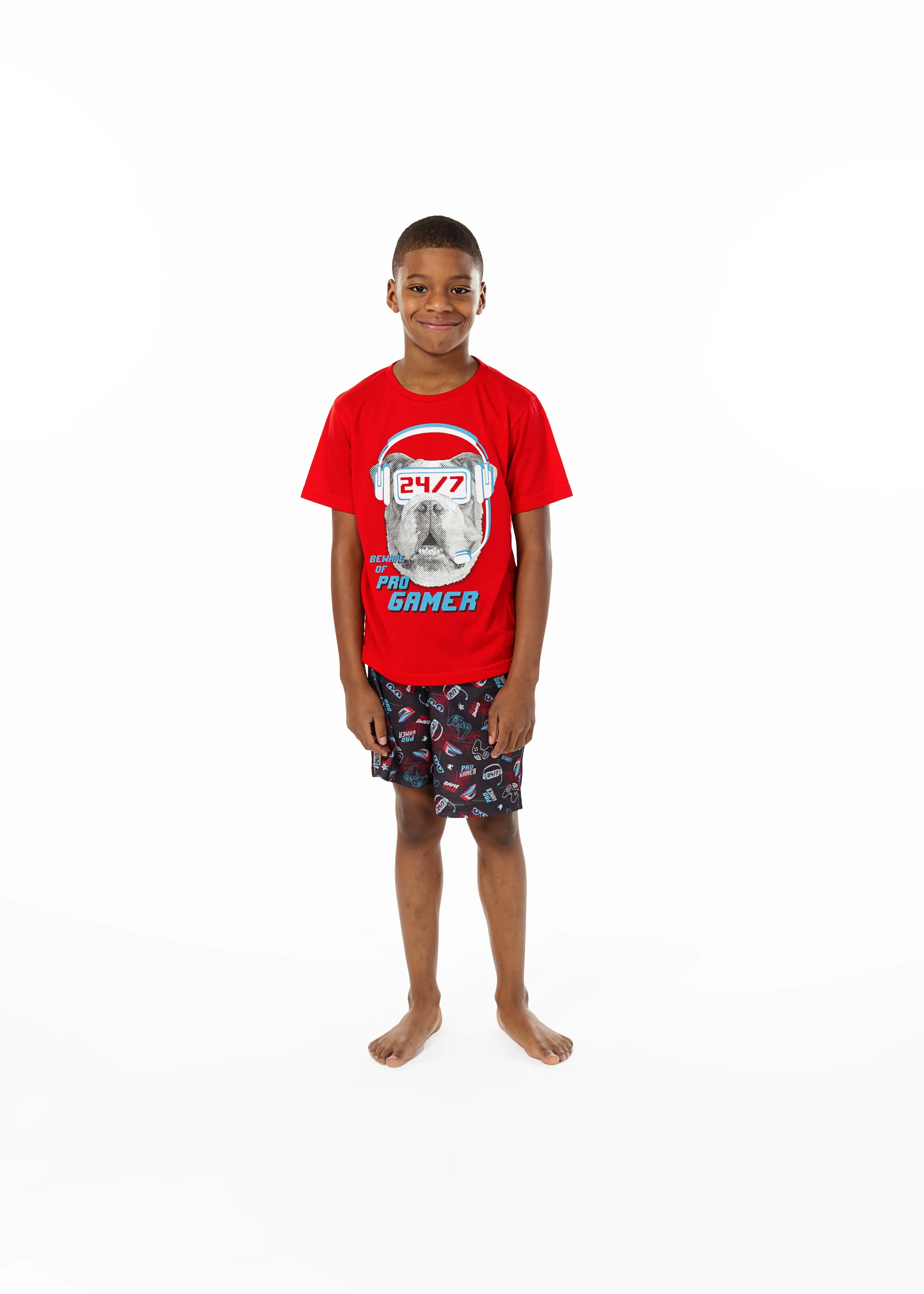 Boys Pro-Gamer 2-Piece Pajama Sleep Shorts Set