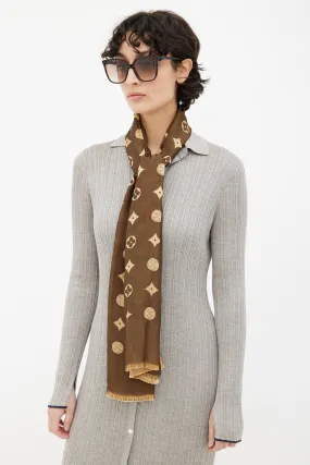 Brown & Gold Layered Scarf