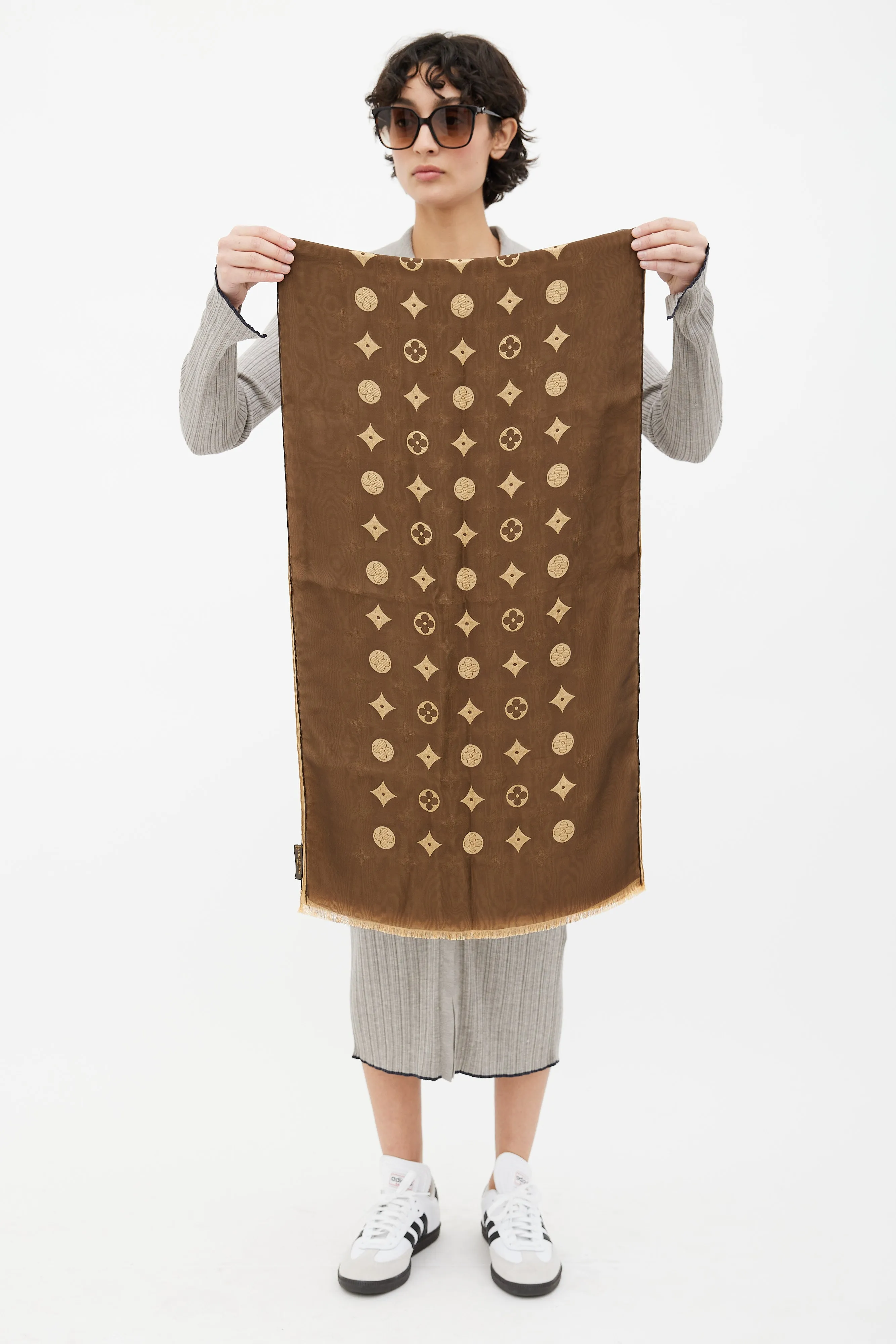 Brown & Gold Layered Scarf