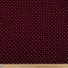 Burgundy Natural Medium Dots Cotton Canvas Print