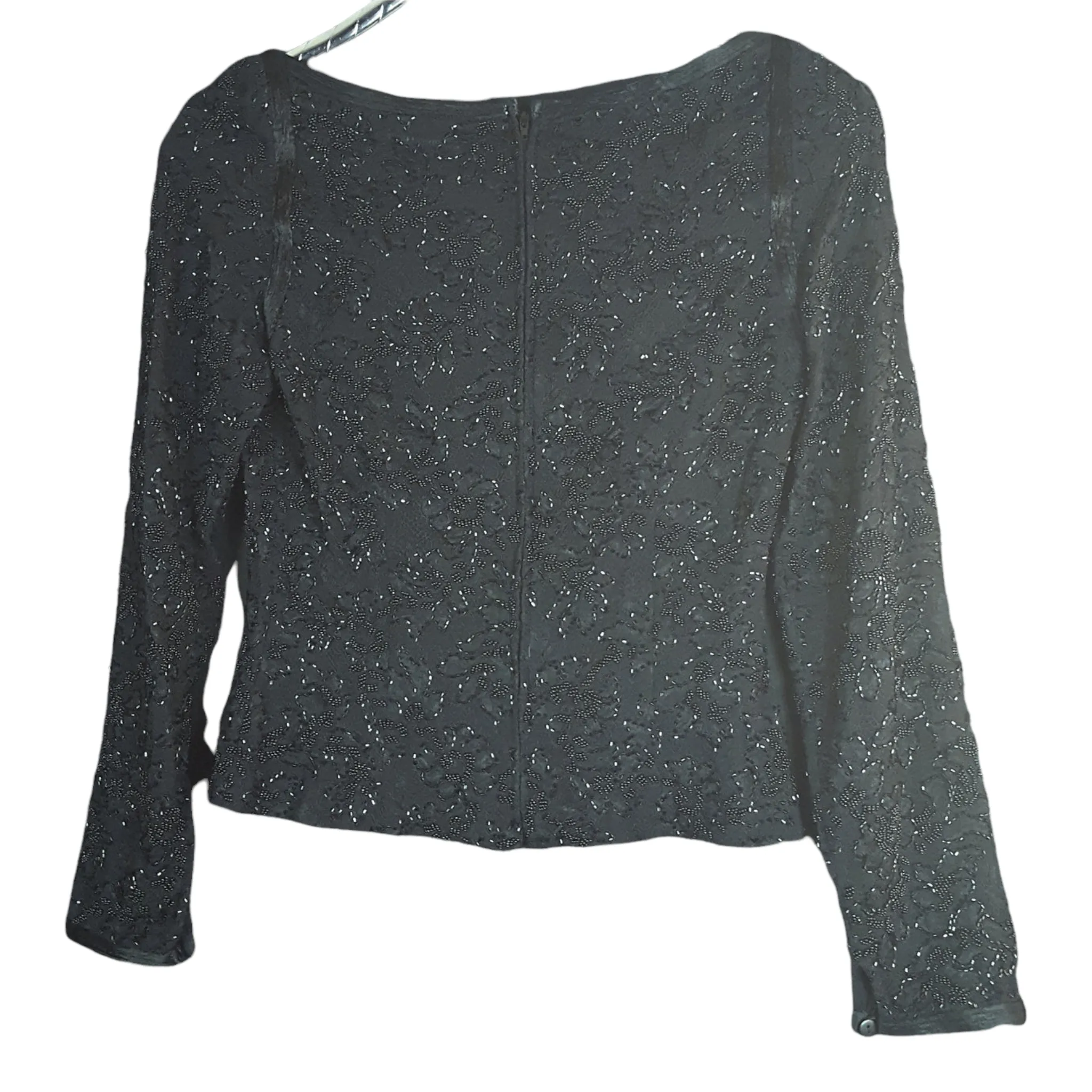 Carmen Marc Valvo Beaded Bodice Blouse Size 4
