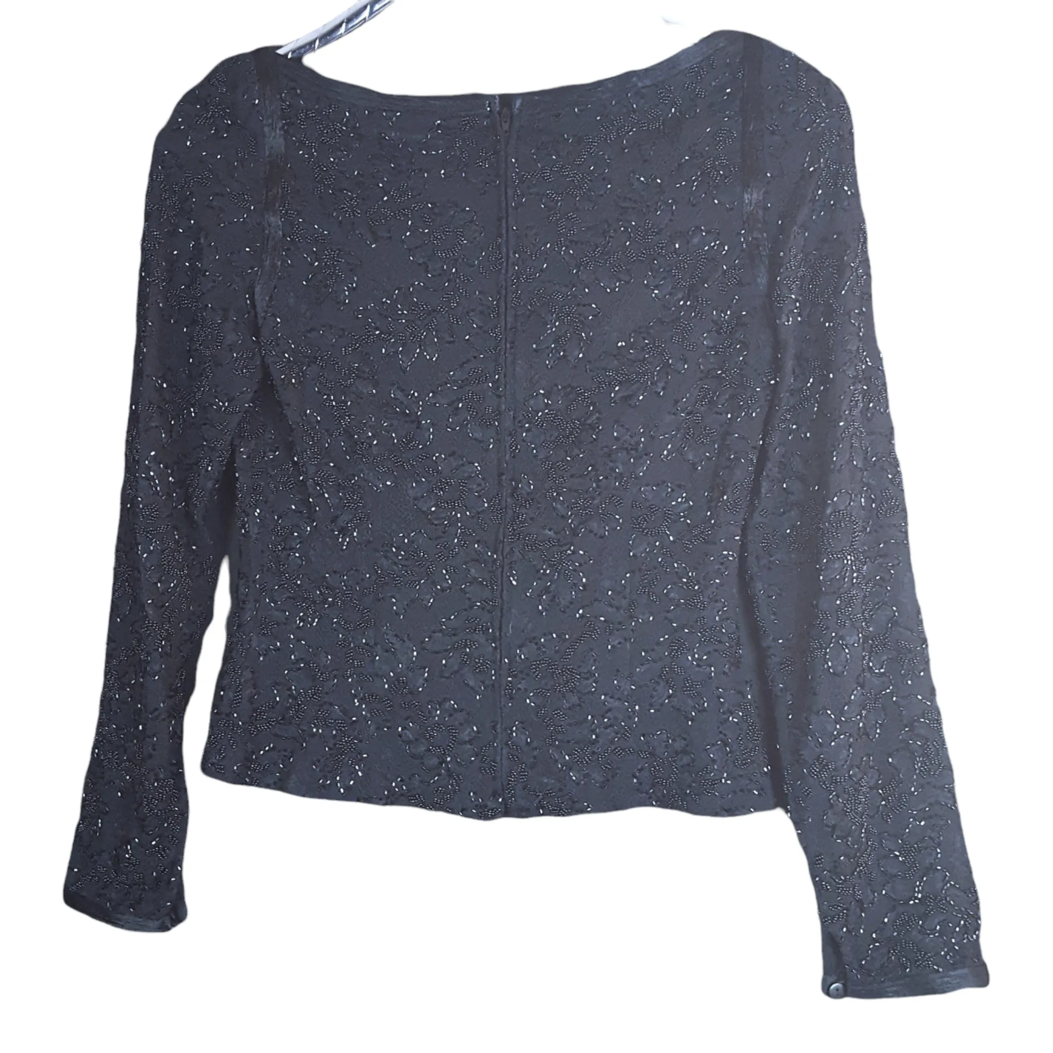 Carmen Marc Valvo Beaded Bodice Blouse Size 4