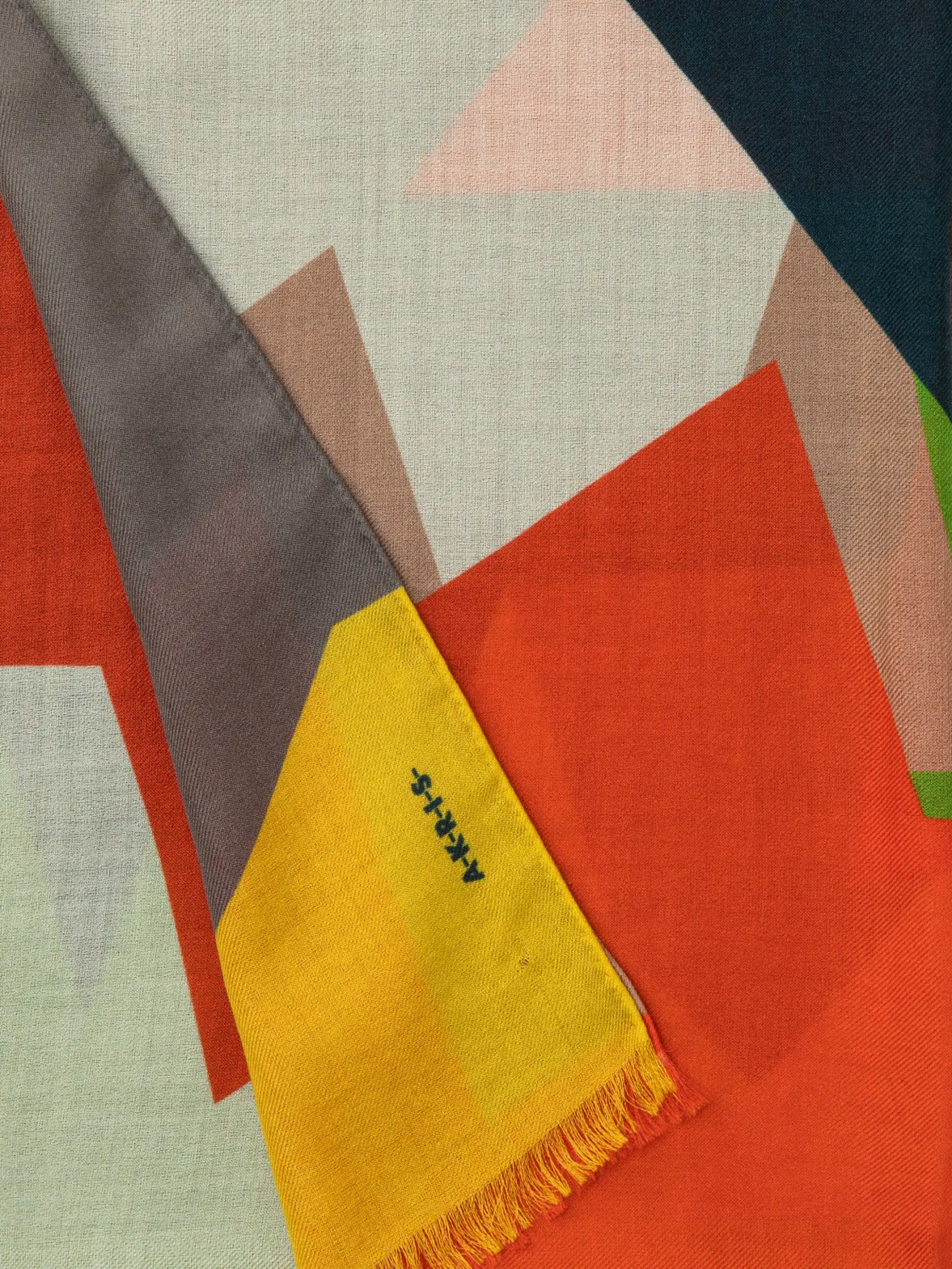 Cashmere Silk Layered Kinderstern Print Scarf