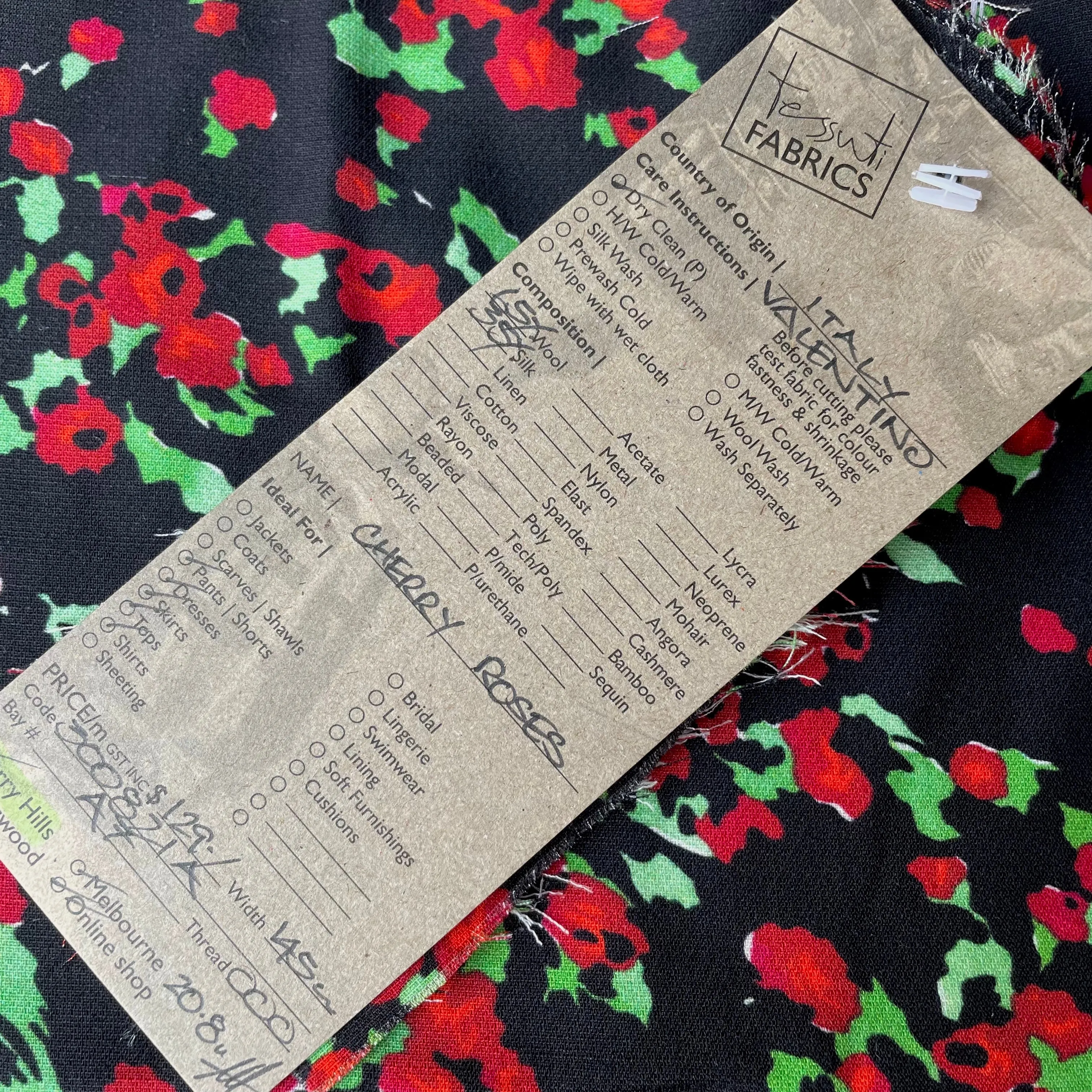 Cherry Roses - Wool/Silk