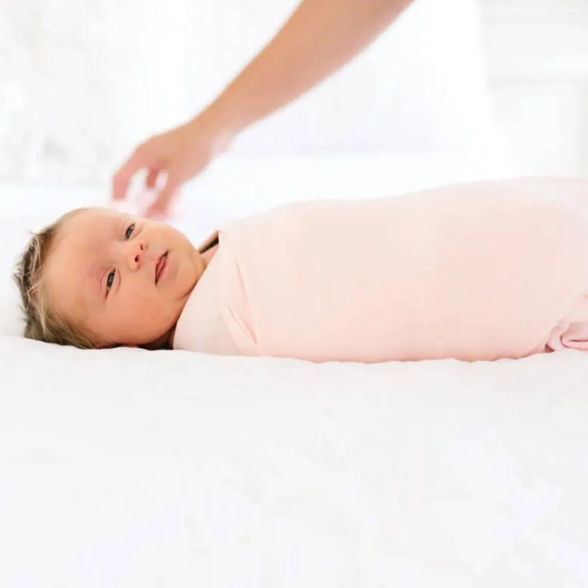 Copper Pearl Knit Swaddle Blanket - Blush