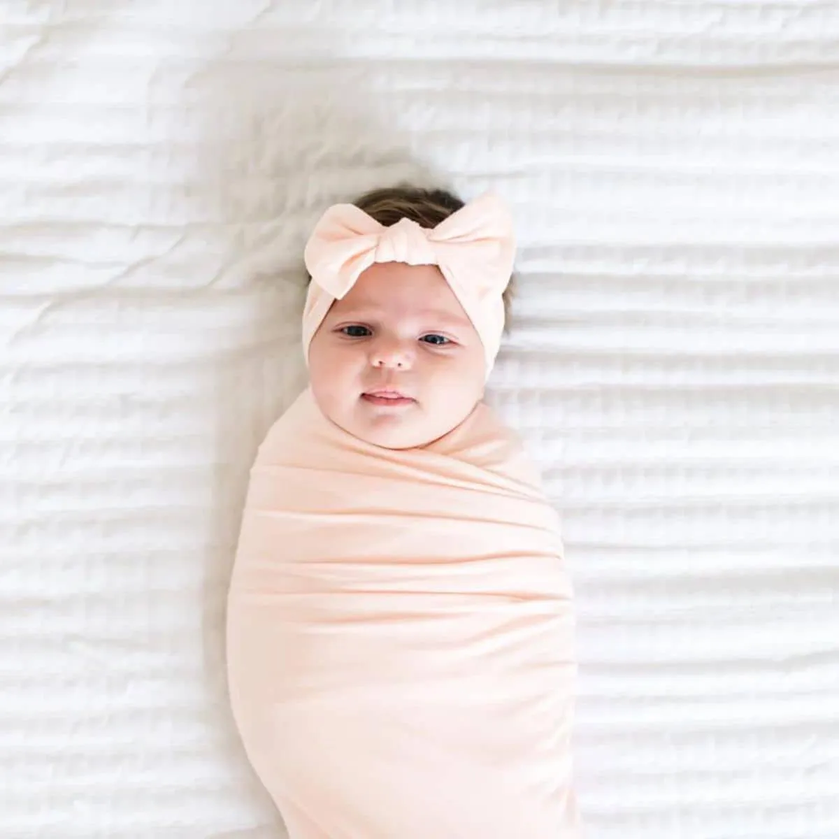 Copper Pearl Knit Swaddle Blanket - Blush