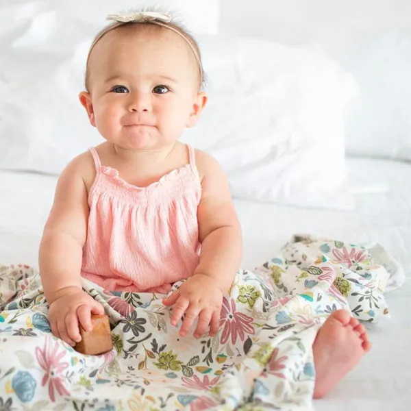 Copper Pearl Knit Swaddle Blanket - Olive