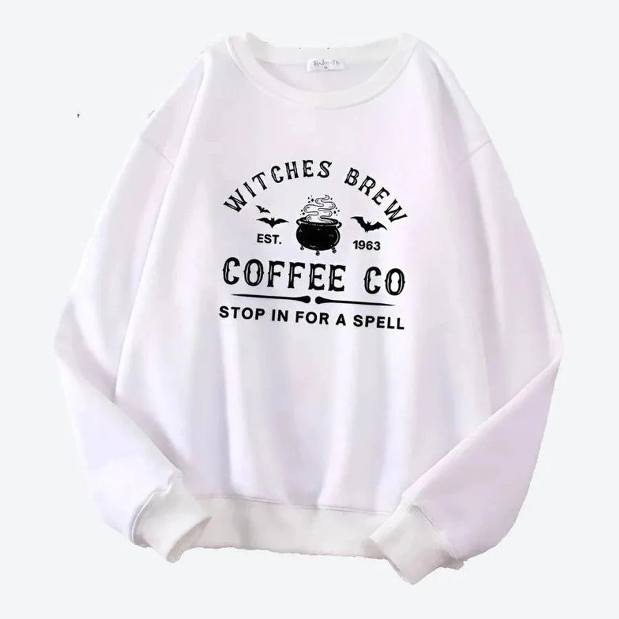 Cozy Witches Brew Themed Crewneck Sweaters