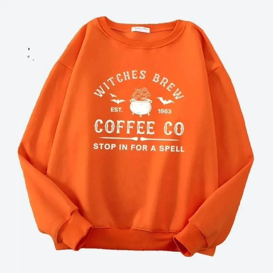 Cozy Witches Brew Themed Crewneck Sweaters