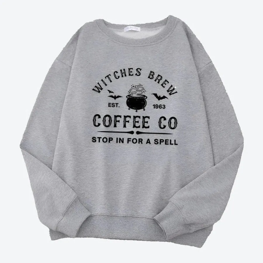 Cozy Witches Brew Themed Crewneck Sweaters