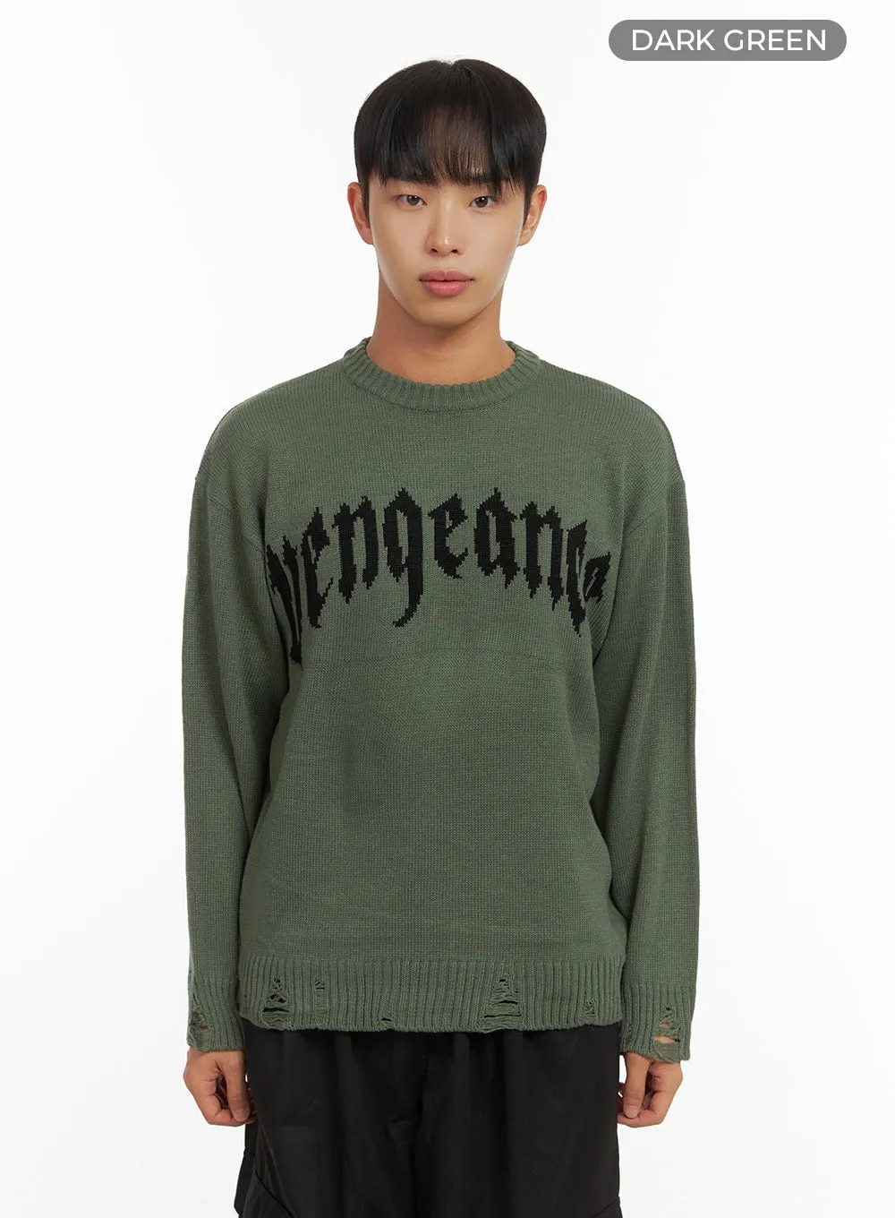 Destroyed Loose Fit Round Neck Top CO410