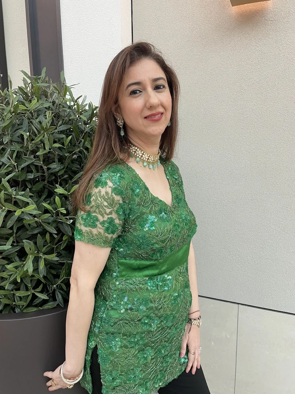 Ella Green Beaded Top