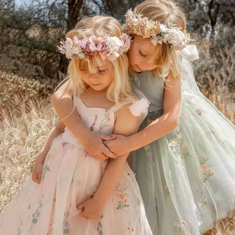 Enchanted Angel Dress - Embroidered Pink