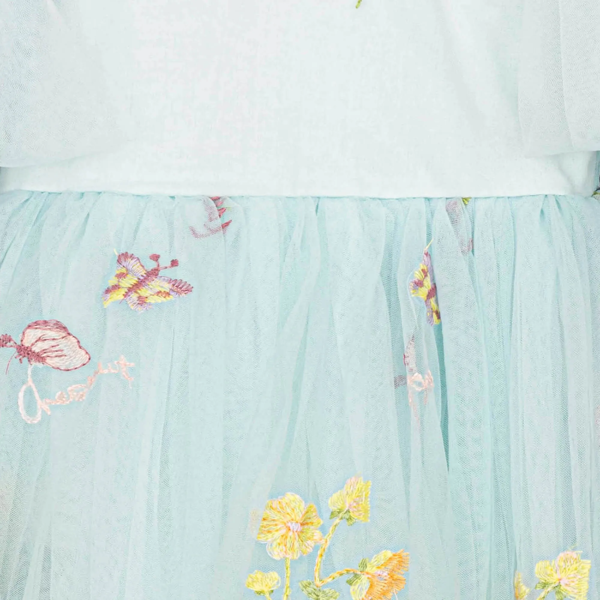 Enchanted Angel Dress - Embroidered Sky Blue