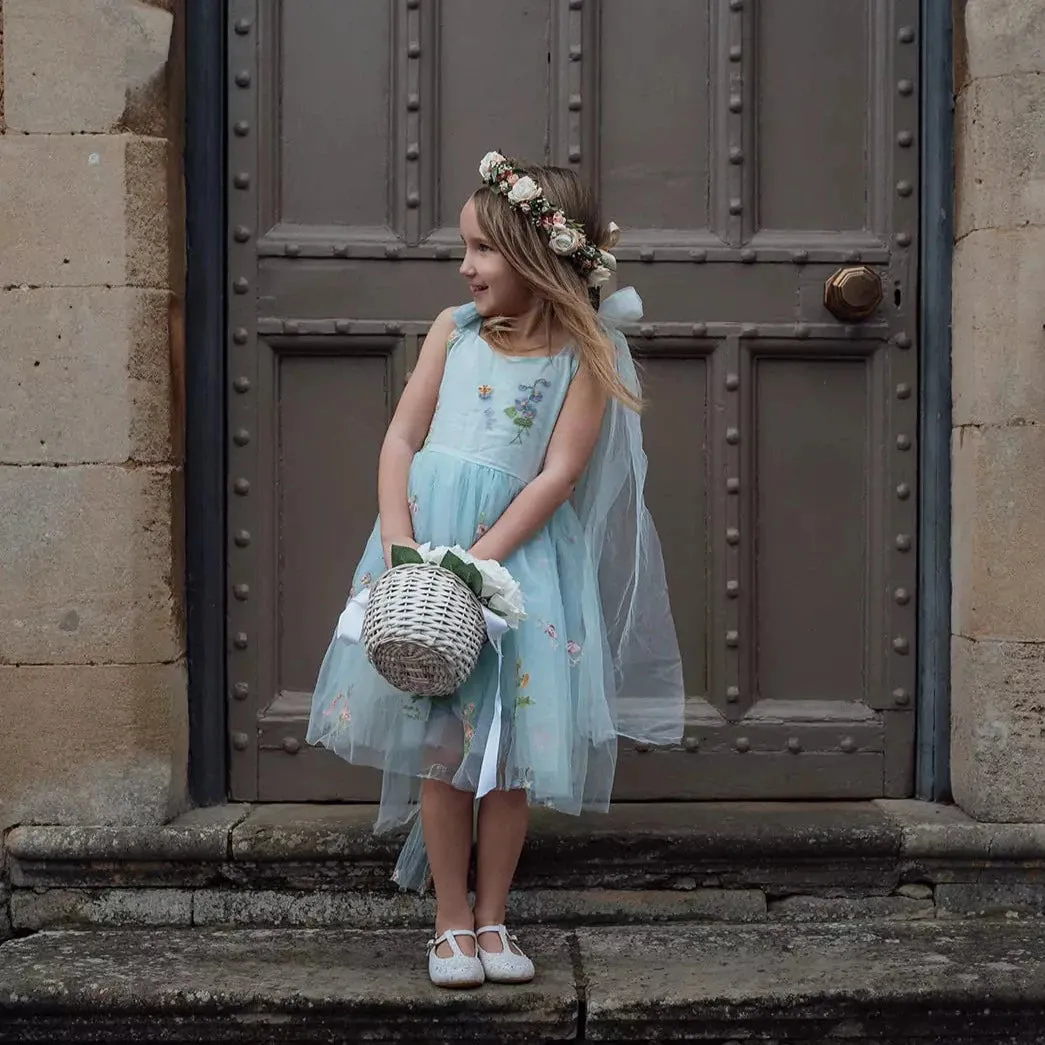 Enchanted Angel Dress - Embroidered Sky Blue