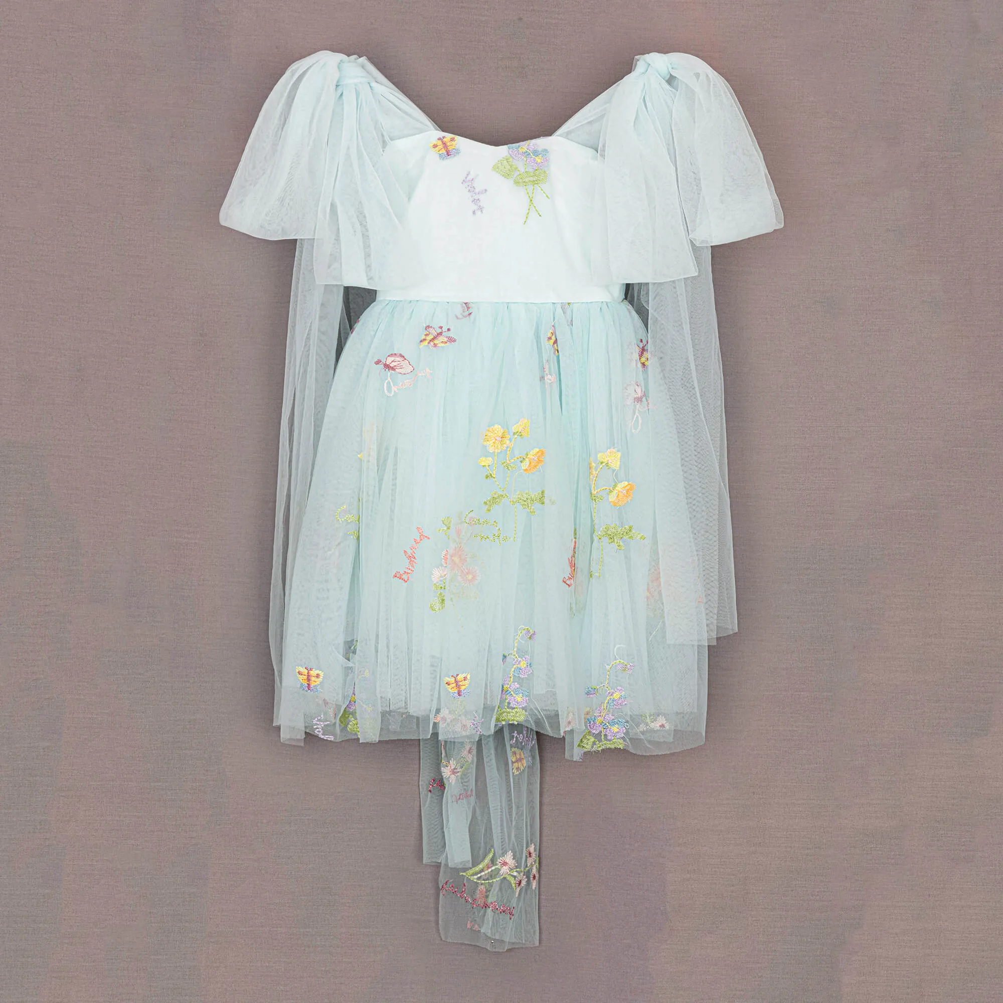 Enchanted Angel Dress - Embroidered Sky Blue