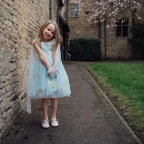 Enchanted Angel Dress - Embroidered Sky Blue