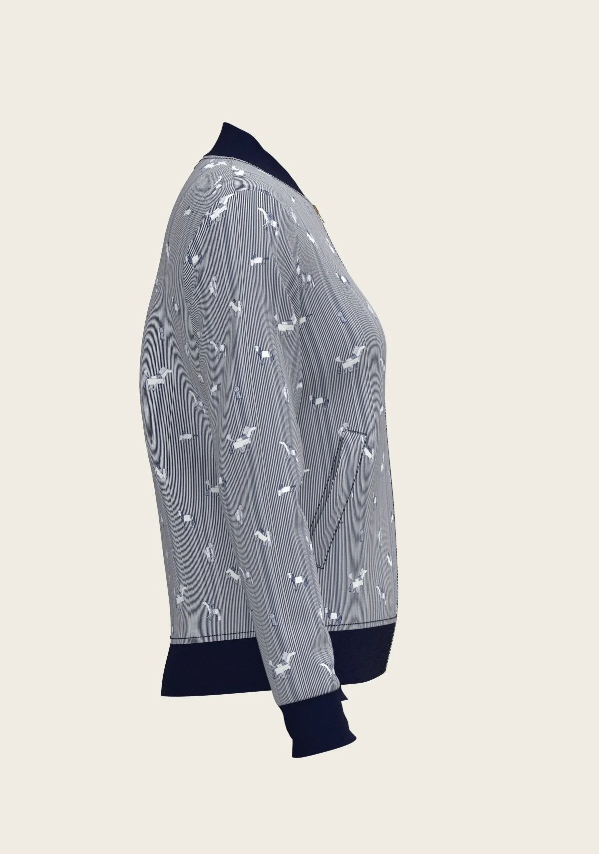  Espoir Equestrian Navy Stripes Reversible Jacket