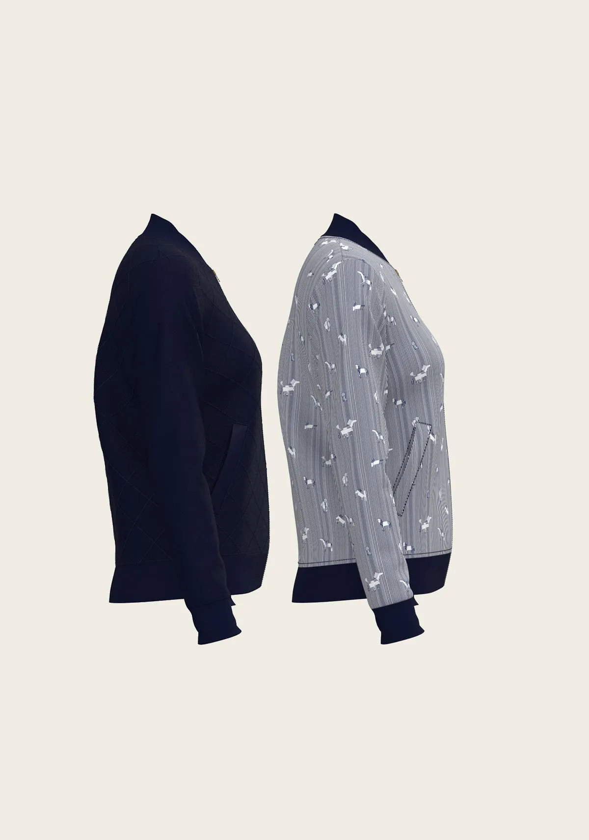  Espoir Equestrian Navy Stripes Reversible Jacket