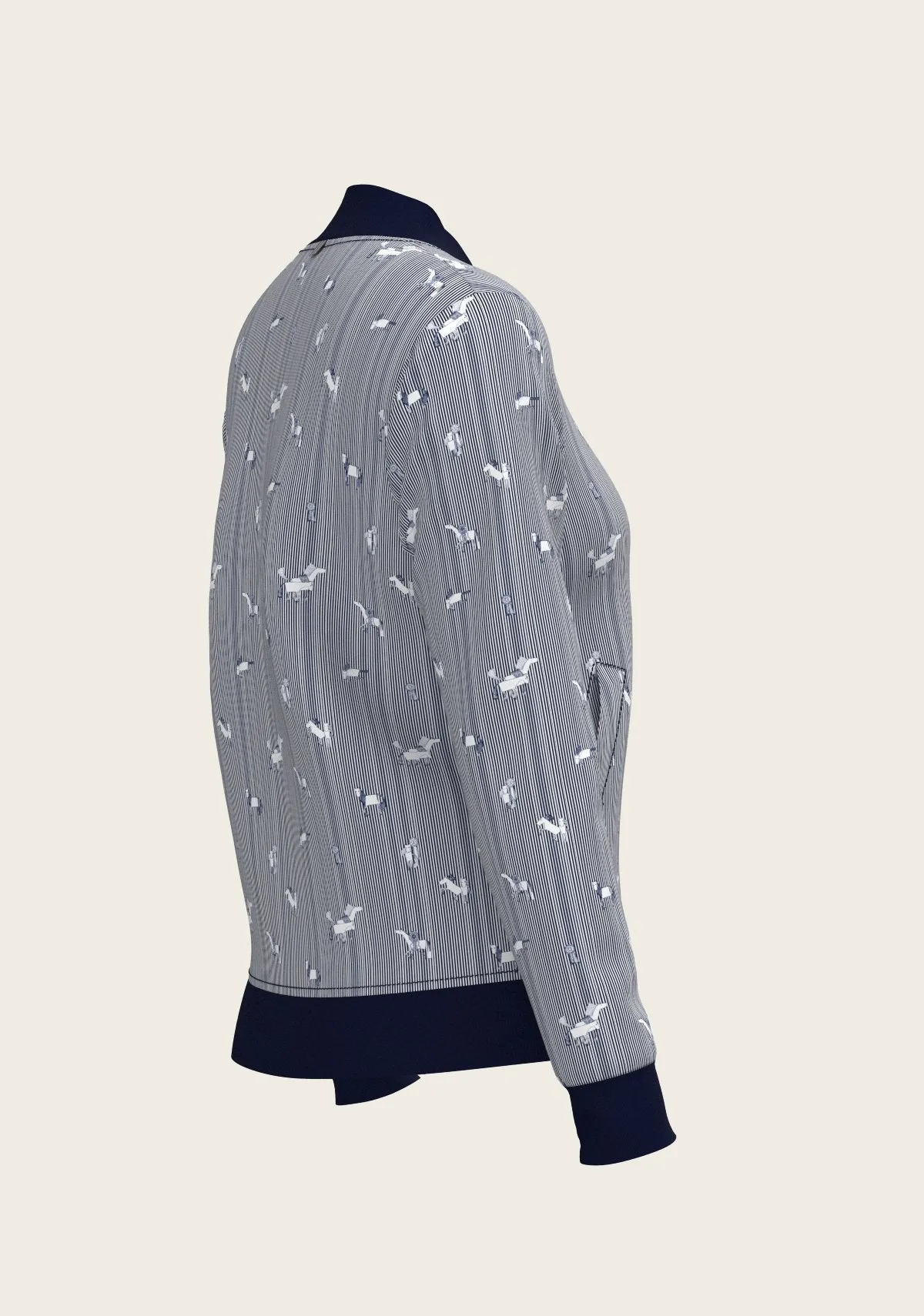  Espoir Equestrian Navy Stripes Reversible Jacket