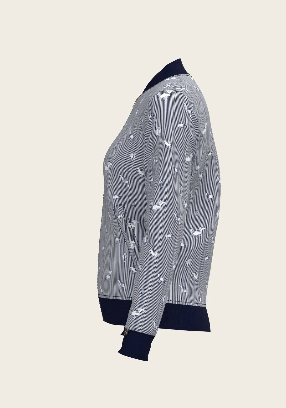  Espoir Equestrian Navy Stripes Reversible Jacket