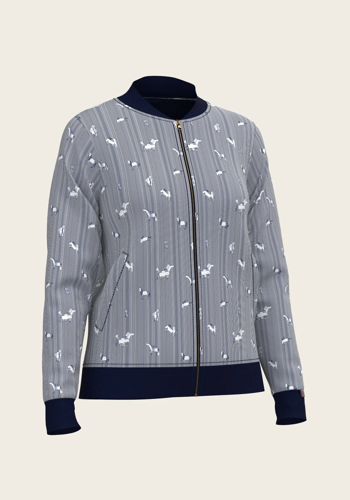  Espoir Equestrian Navy Stripes Reversible Jacket