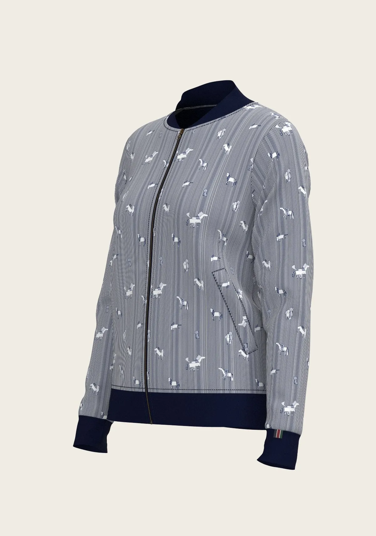  Espoir Equestrian Navy Stripes Reversible Jacket