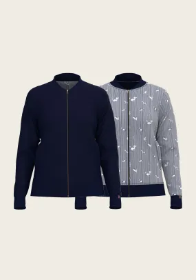  Espoir Equestrian Navy Stripes Reversible Jacket