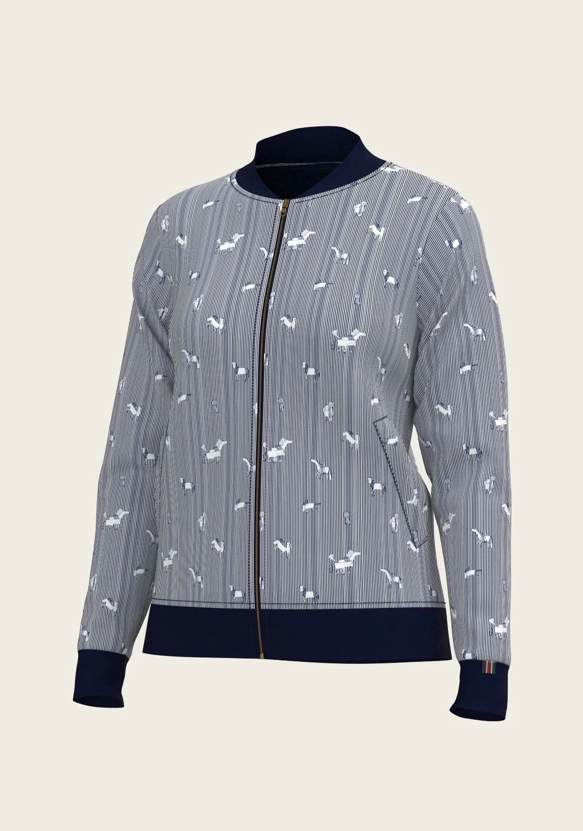  Espoir Equestrian Navy Stripes Reversible Jacket