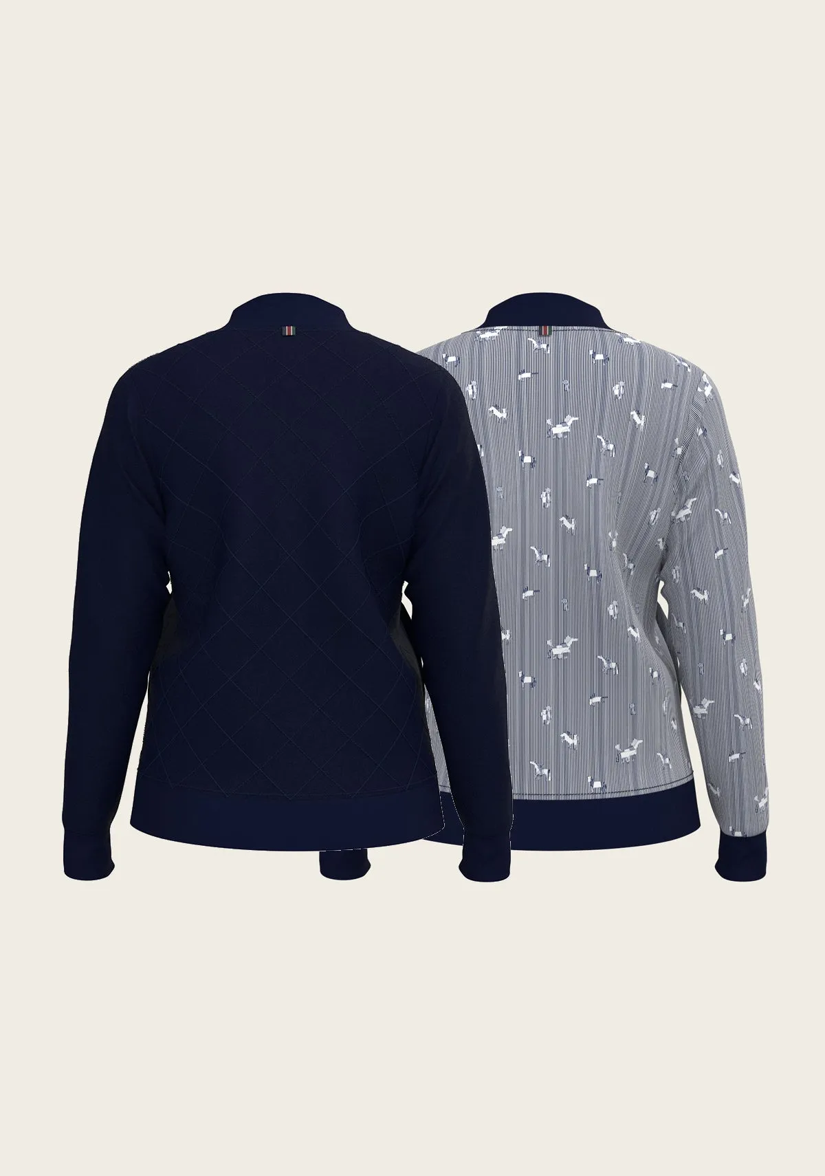  Espoir Equestrian Navy Stripes Reversible Jacket