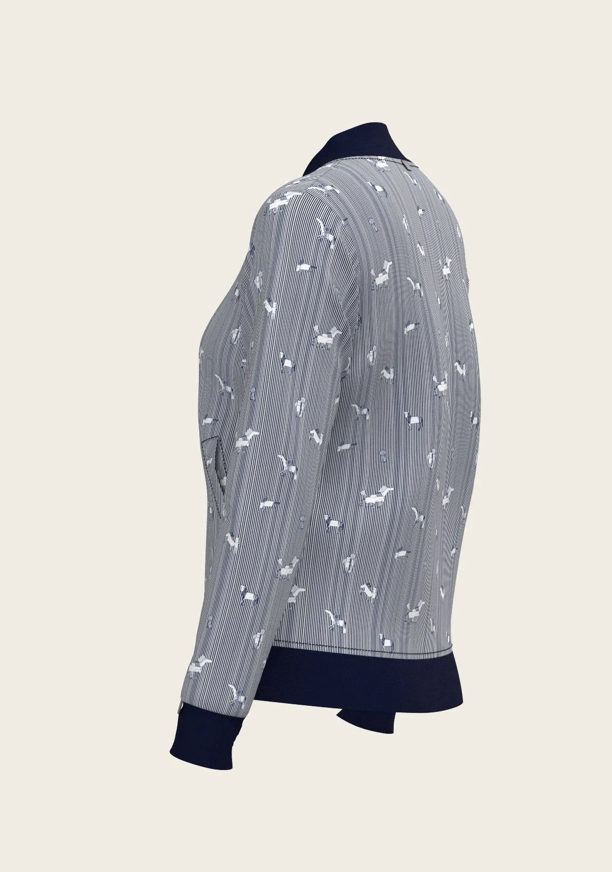  Espoir Equestrian Navy Stripes Reversible Jacket