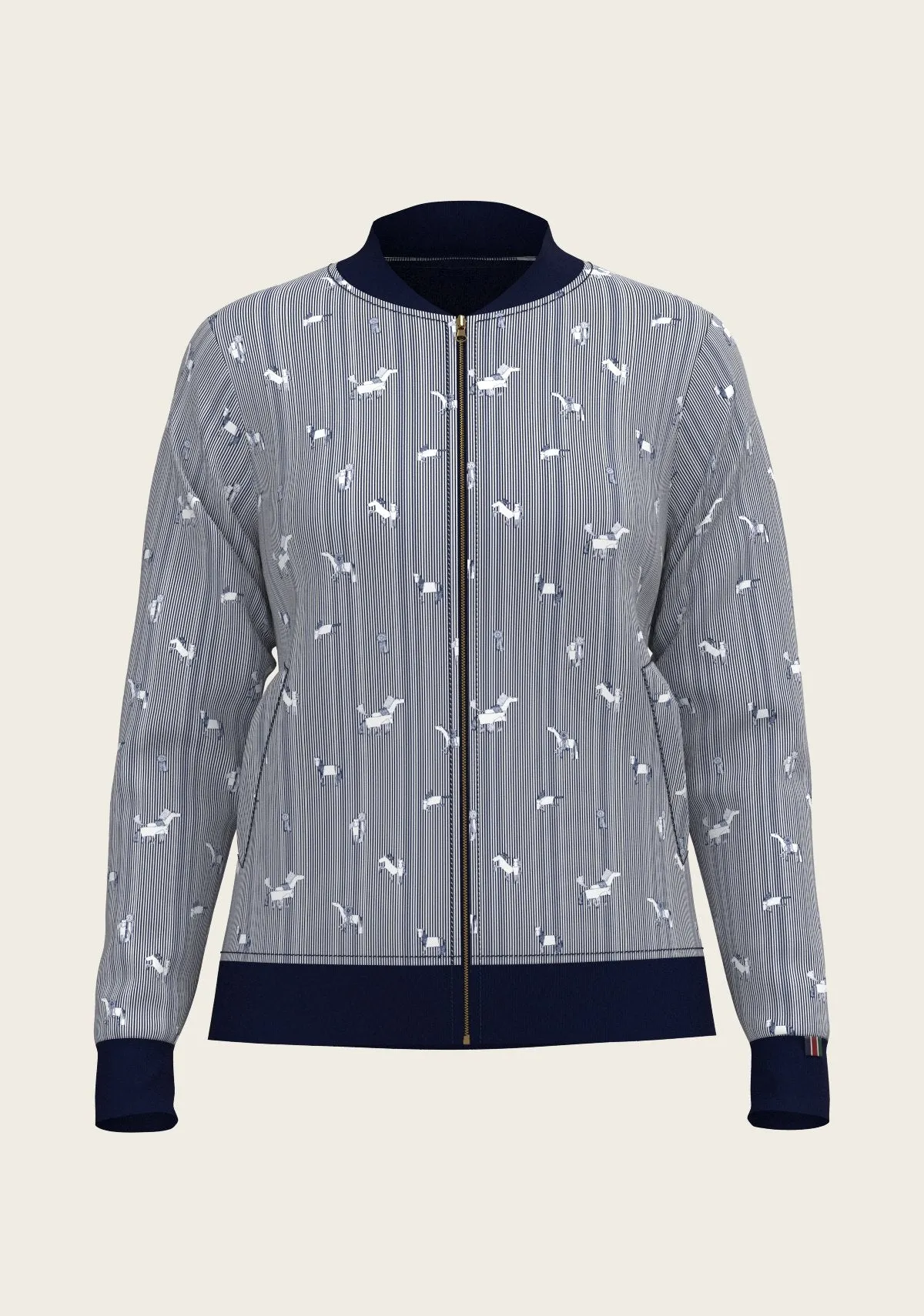  Espoir Equestrian Navy Stripes Reversible Jacket