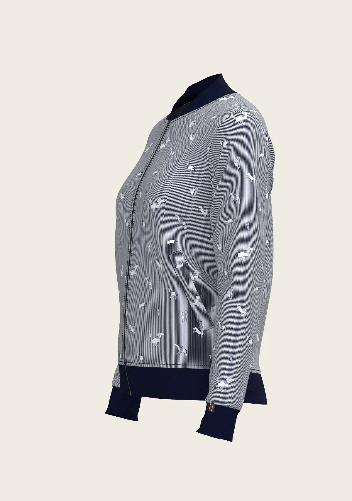  Espoir Equestrian Navy Stripes Reversible Jacket