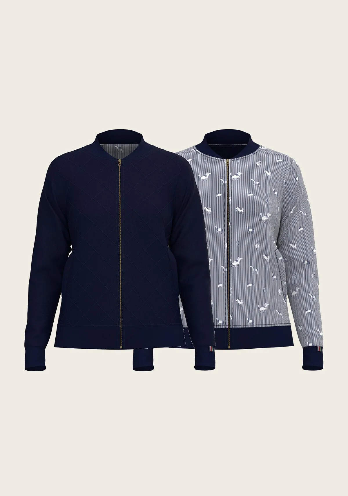  Espoir Equestrian Navy Stripes Reversible Jacket
