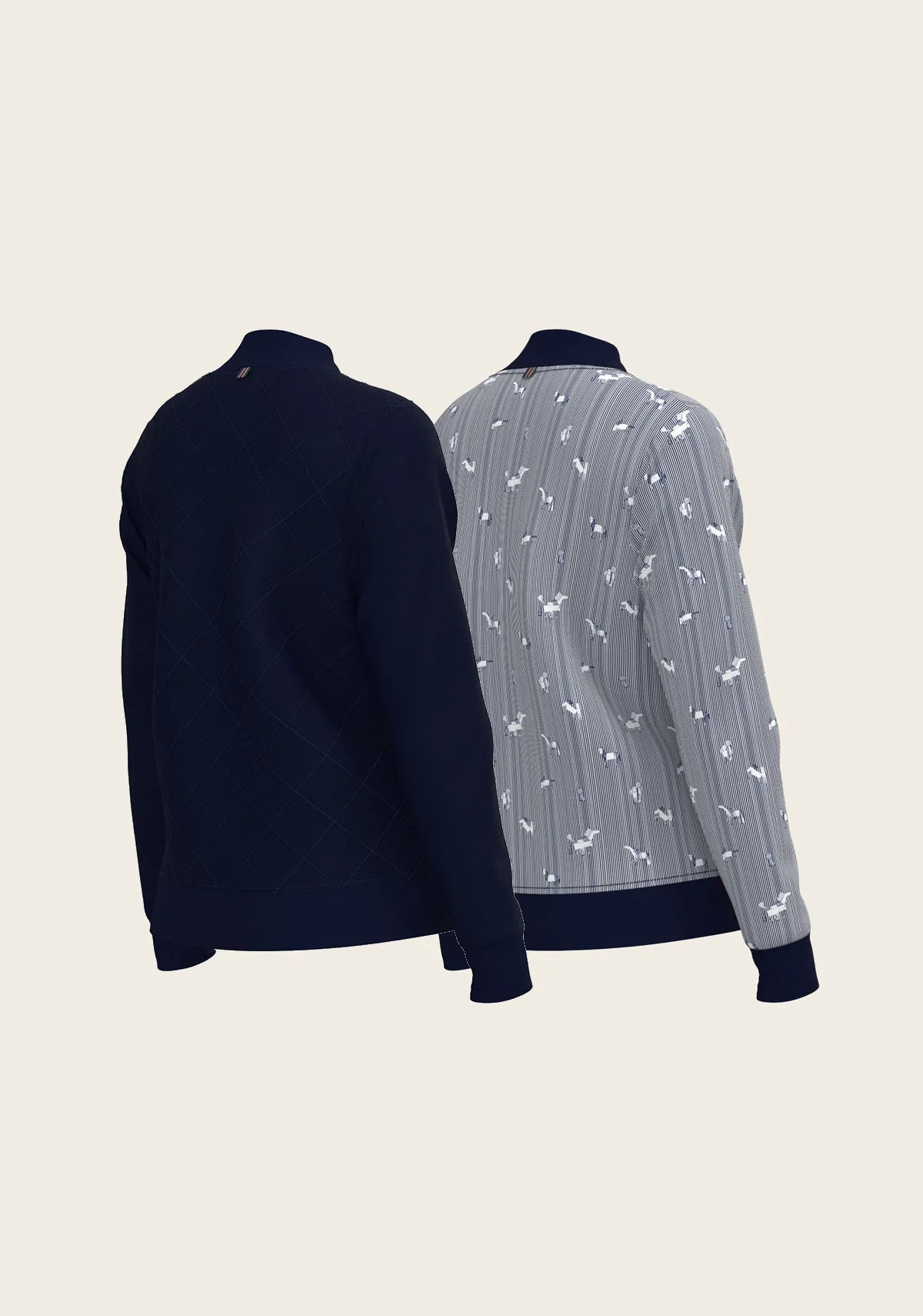  Espoir Equestrian Navy Stripes Reversible Jacket