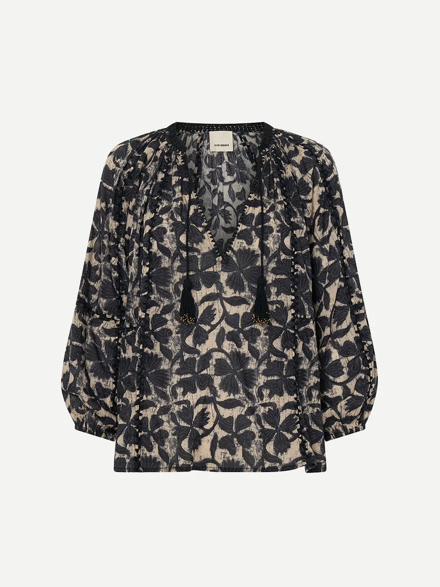 Euthenia Blouse in Clover Print