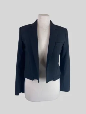 Helmut Lang black cropped wool blend jacket size UK6/US2