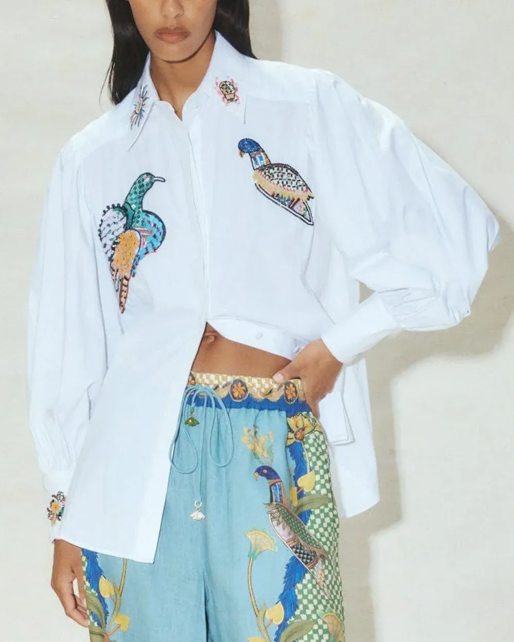 Ivory Beaded Rowena Shirt