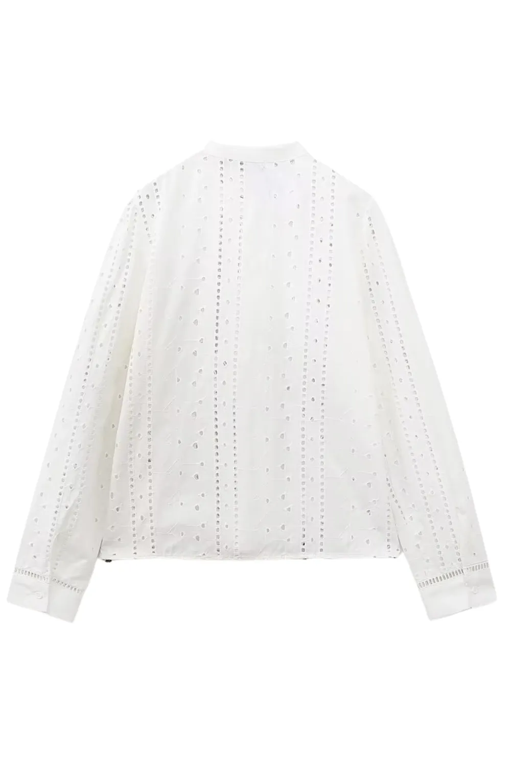 'Jeanette' Eyelet Embroidery Long Sleeve Shirt