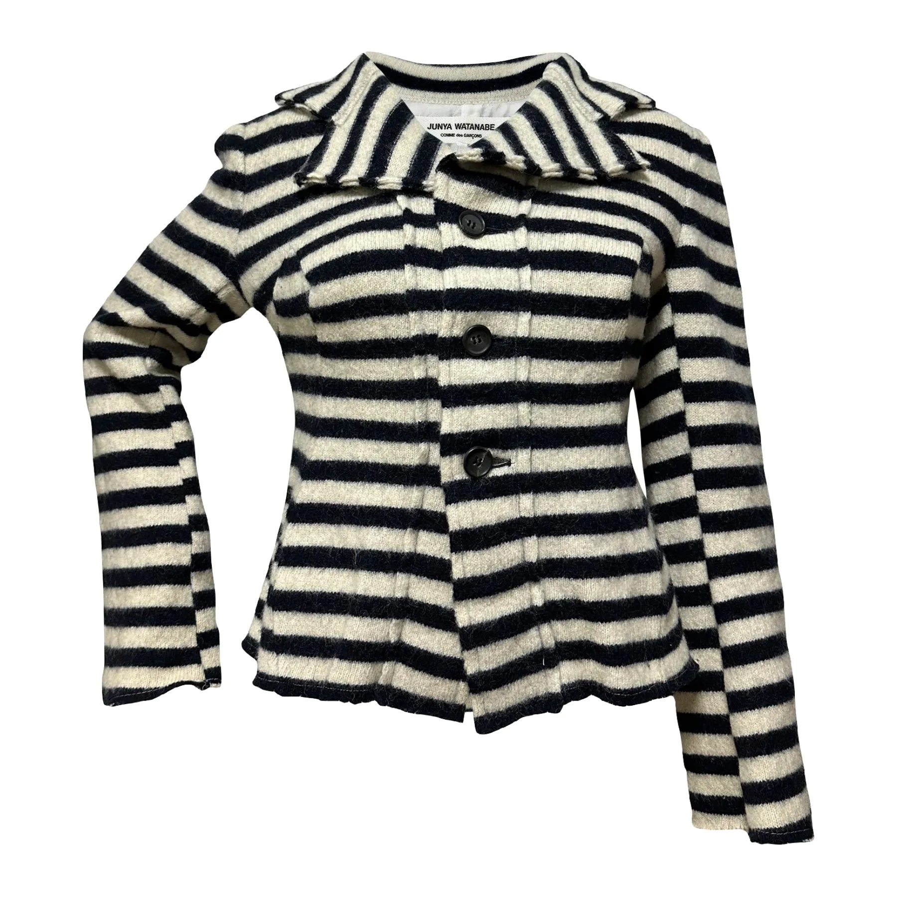 JUNYA WATANABE Fall Winter 2003 Striped Button Up Blazer Jacket