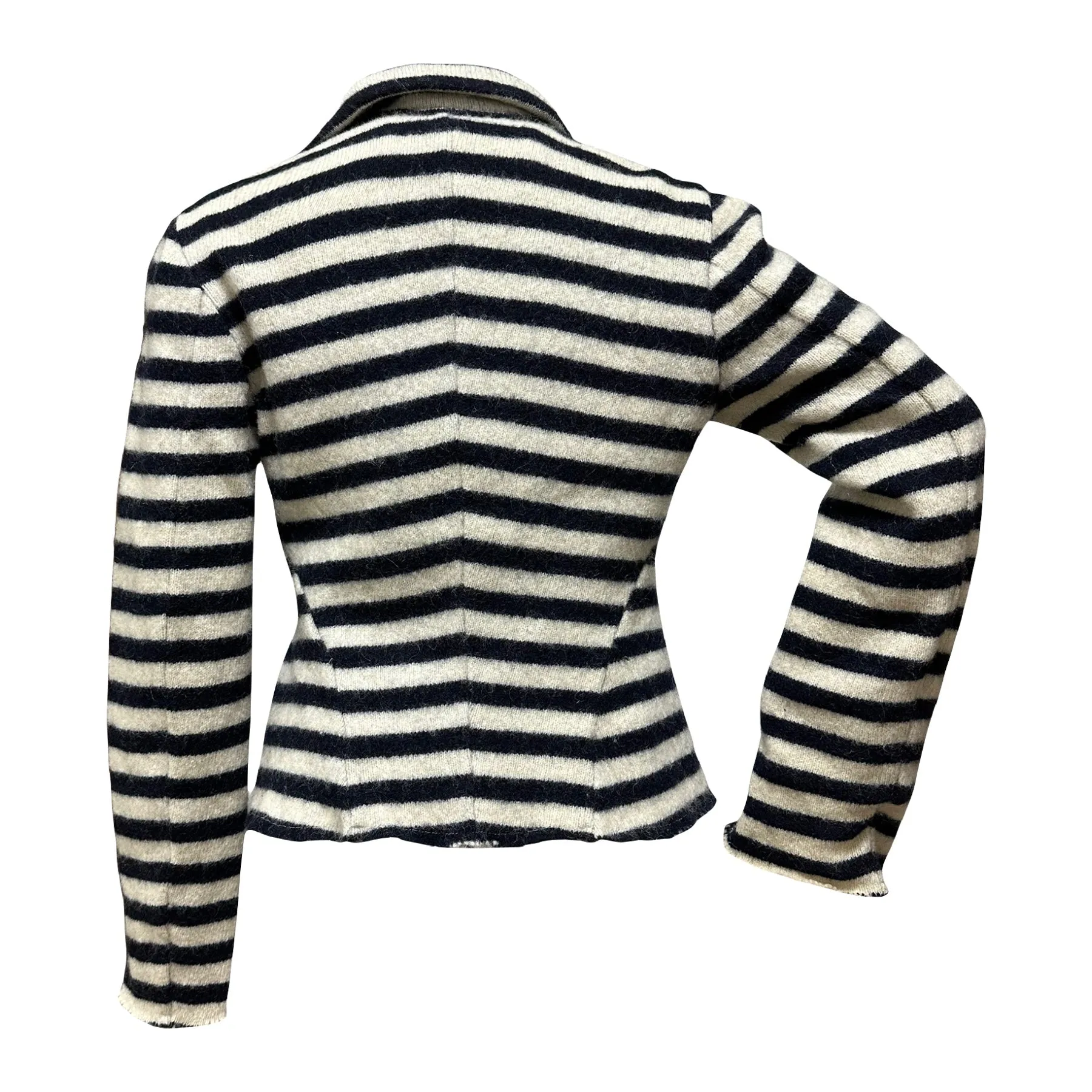 JUNYA WATANABE Fall Winter 2003 Striped Button Up Blazer Jacket