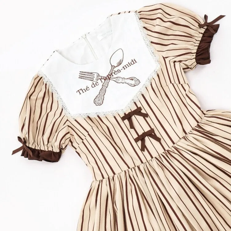 Kawaii Brown Maid Lolita Dress Set