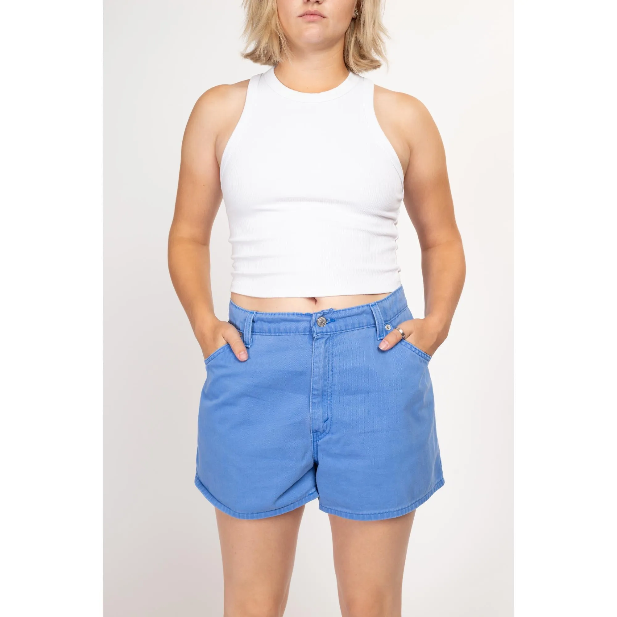 Large 90s Levis Cornflower Blue Loose Fit Shorts 34"