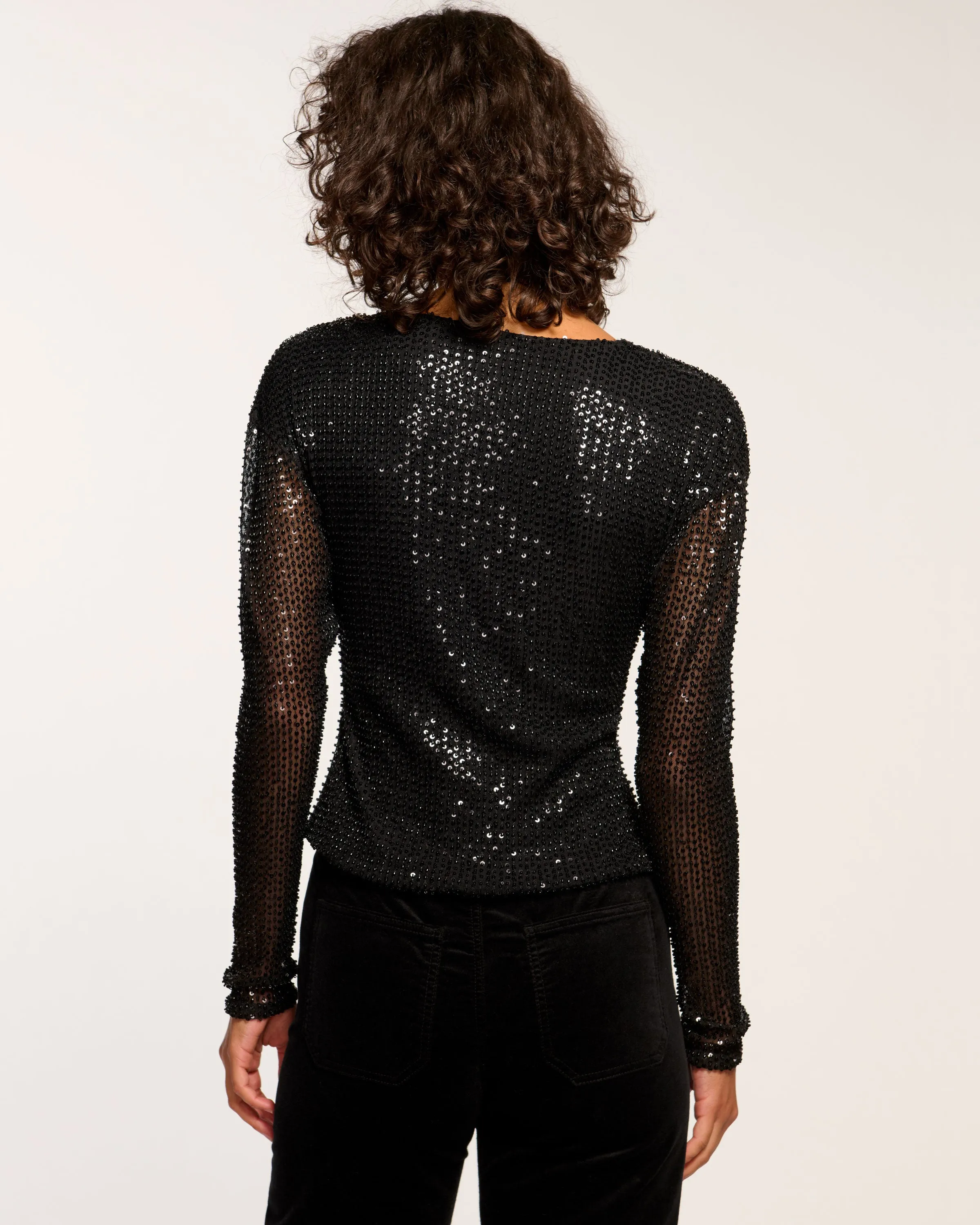 Leon Beaded Cowl Neck Top