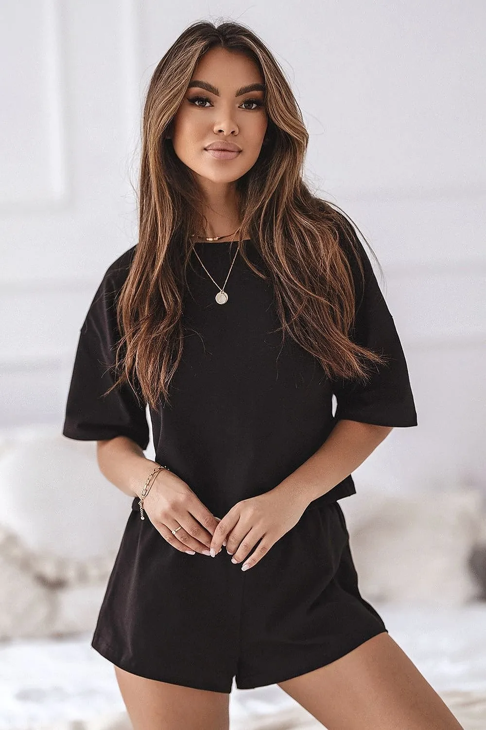 Loose Fit T-Shirt & Shorts Pajama Set